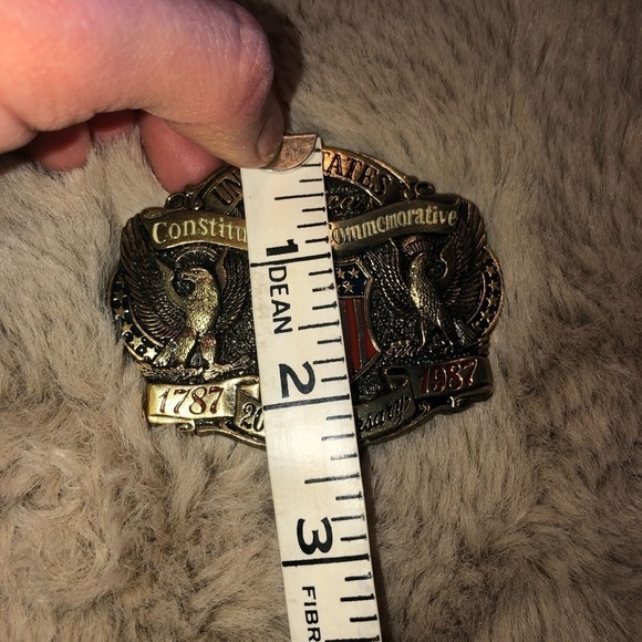 VTG US Constitution Commemorative Brass Belt Buckle 200 Years 1787 1987 - Picture 5 of 5